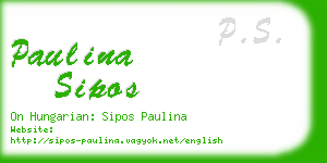 paulina sipos business card